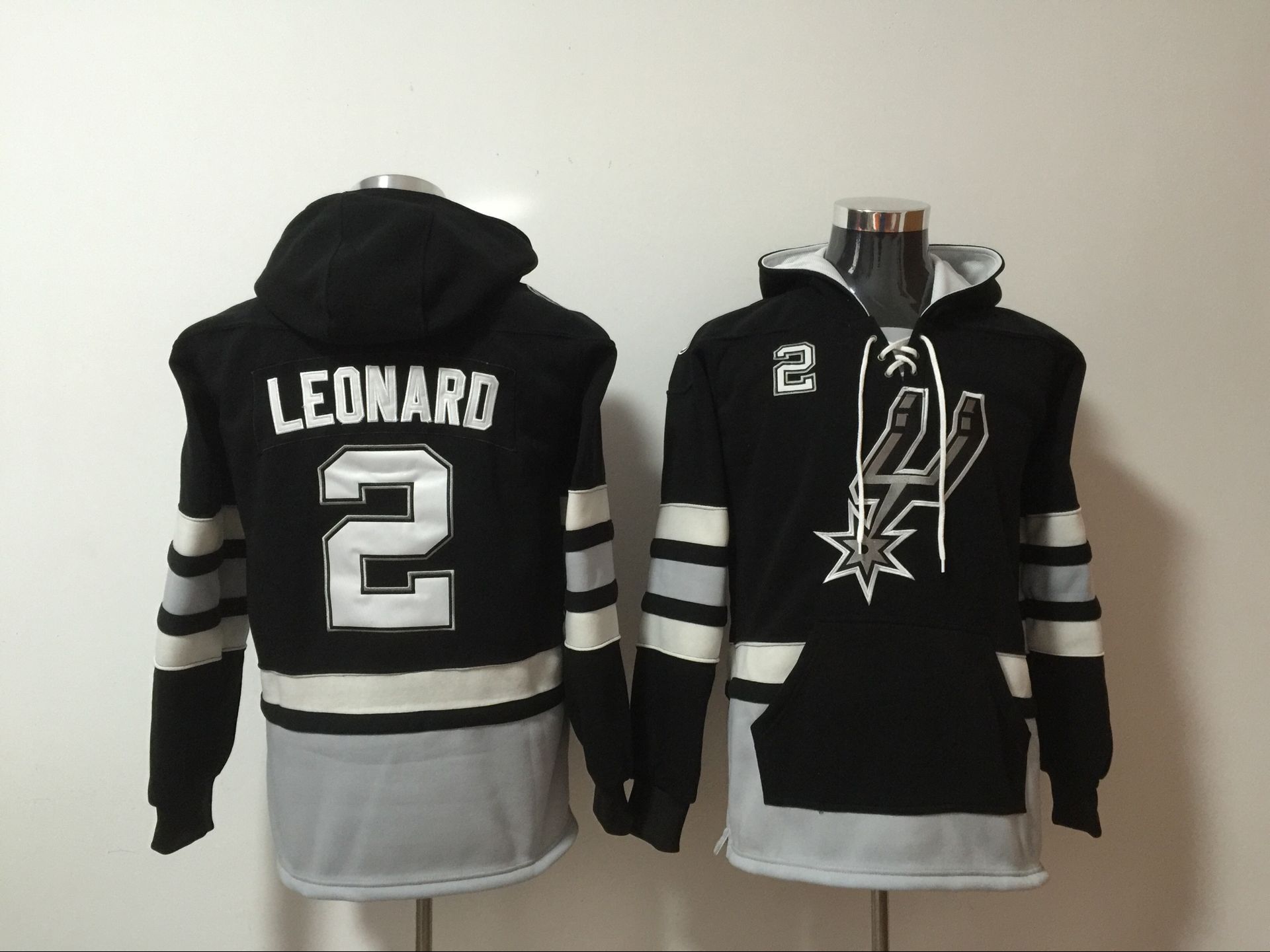 NBA Men San Antonio Spurs 2 Kawhi Leonard black Sweatshirt